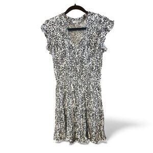 Allison Joy Ezra Smocked Animal Print Mini Dress
